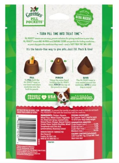 Pill Pockets chien pour capsules, saveur fumée de noyer, Greenies (224g)