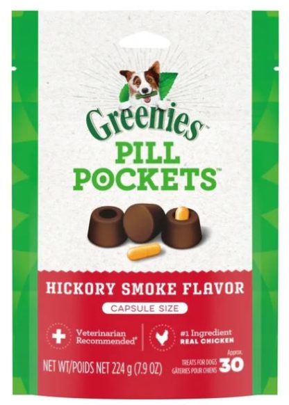 Pill Pockets chien pour capsules, saveur fumée de noyer, Greenies (224g)